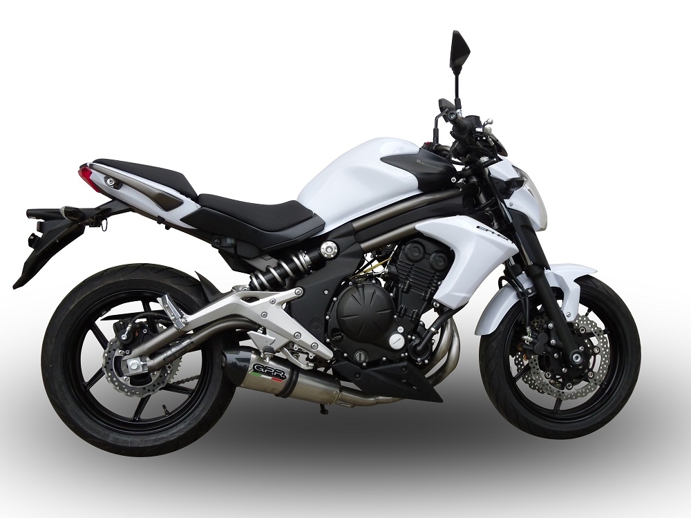 Escape compatible con Kawasaki Er 6 N - F 2012-2016, Gpe Ann. titanium, Escape completo homologado y legal, incluido db killer extraíble 