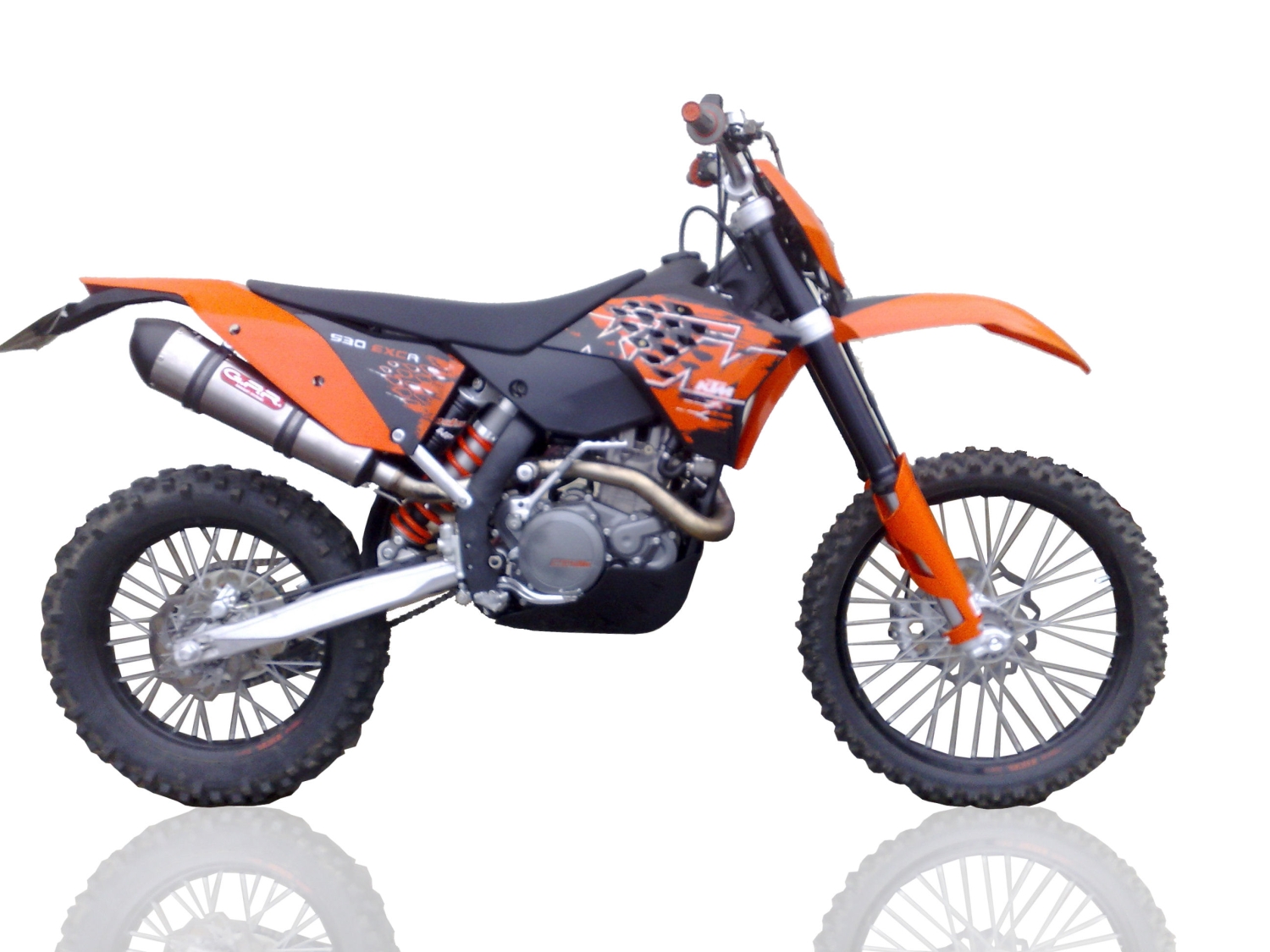 Escape compatible con Ktm EXCR 530 2007-2011, Gpe Ann. titanium, Escape legal, homologado, silenciador con db killer desmontable y tubo de conexión específico 