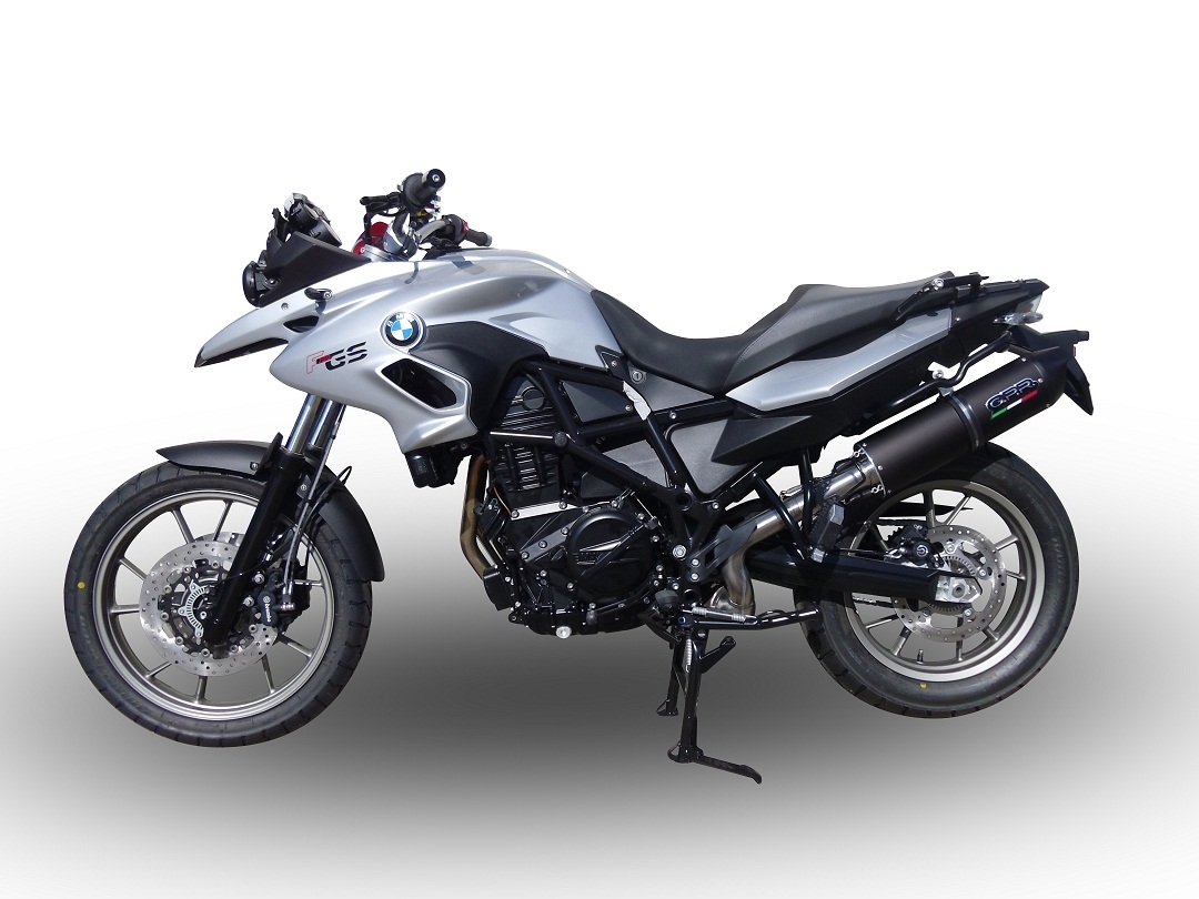 Escape compatible con Bmw F 700 Gs 2016-2018, Furore Evo4 Nero, Escape legal, homologado, silenciador con db killer desmontable y tubo de conexión específico 