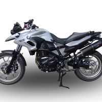 Escape compatible con Bmw F 700 Gs 2016-2018, Furore Evo4 Nero, Escape legal, homologado, silenciador con db killer desmontable y tubo de conexión específico 