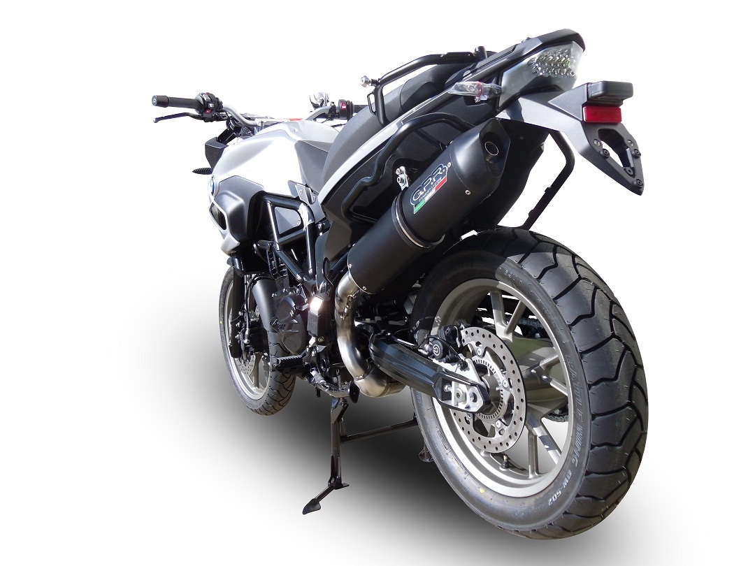 Escape compatible con Bmw F 700 Gs 2016-2018, Furore Evo4 Nero, Escape legal, homologado, silenciador con db killer desmontable y tubo de conexión específico 