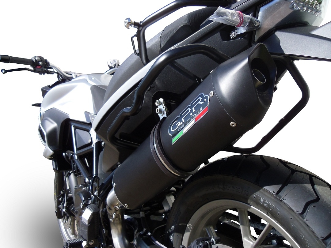 Escape compatible con Bmw F 700 Gs 2016-2018, Furore Evo4 Nero, Escape legal, homologado, silenciador con db killer desmontable y tubo de conexión específico 