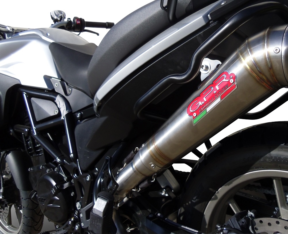 Escape compatible con Bmw F 700 Gs 2011-2015, Powercone Evo, Escape legal, homologado, silenciador con db killer desmontable y tubo de conexión específico 