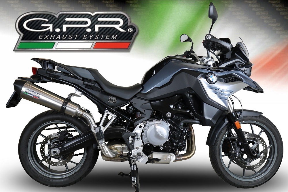 Escape compatible con Bmw F 750 Gs 2021-2024, GP Evo4 Titanium, Escape legal, homologado, silenciador con db killer desmontable y tubo de conexión específico 