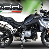 Escape compatible con Bmw F 750 Gs 2021-2024, GP Evo4 Titanium, Escape legal, homologado, silenciador con db killer desmontable y tubo de conexión específico 