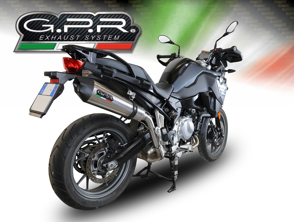 Escape compatible con Bmw F 750 Gs 2021-2024, GP Evo4 Titanium, Escape legal, homologado, silenciador con db killer desmontable y tubo de conexión específico 