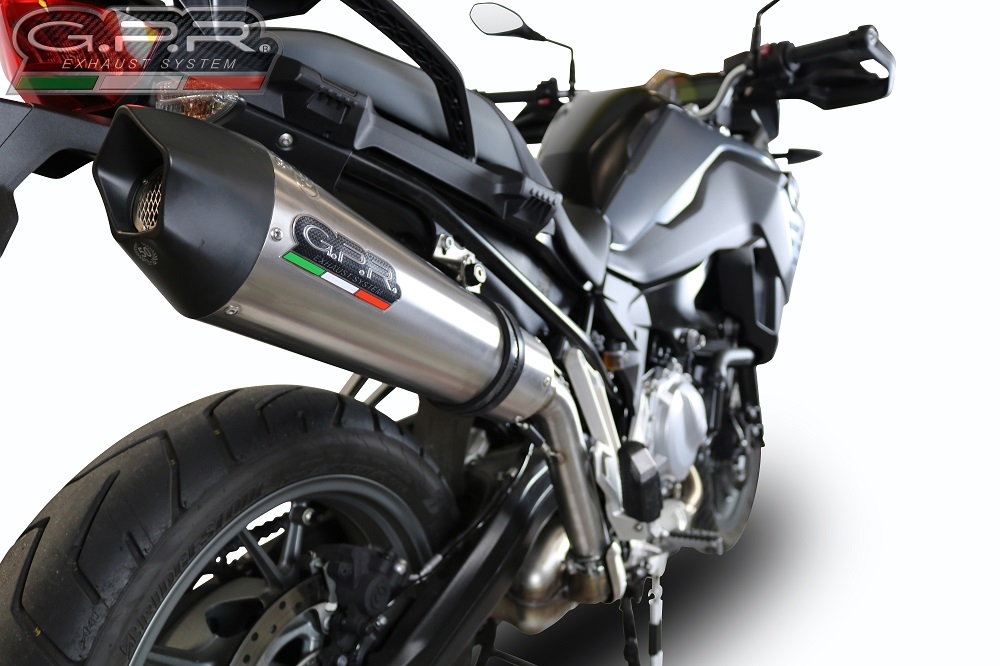 Escape compatible con Bmw F 750 Gs 2021-2024, GP Evo4 Titanium, Escape legal, homologado, silenciador con db killer desmontable y tubo de conexión específico 