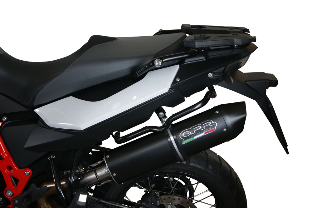 Escape compatible con Bmw F 800 GS Adventure 2016-2018, Furore Evo4 Nero, Escape legal, homologado, silenciador con db killer desmontable y tubo de conexión específico 