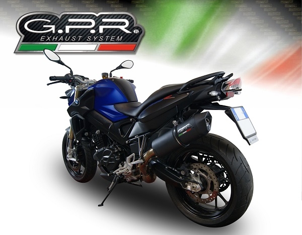 Escape compatible con Bmw F 800 R 2017-2019, Furore Evo4 Nero, Escape legal, homologado, silenciador con db killer desmontable y tubo de conexión específico 