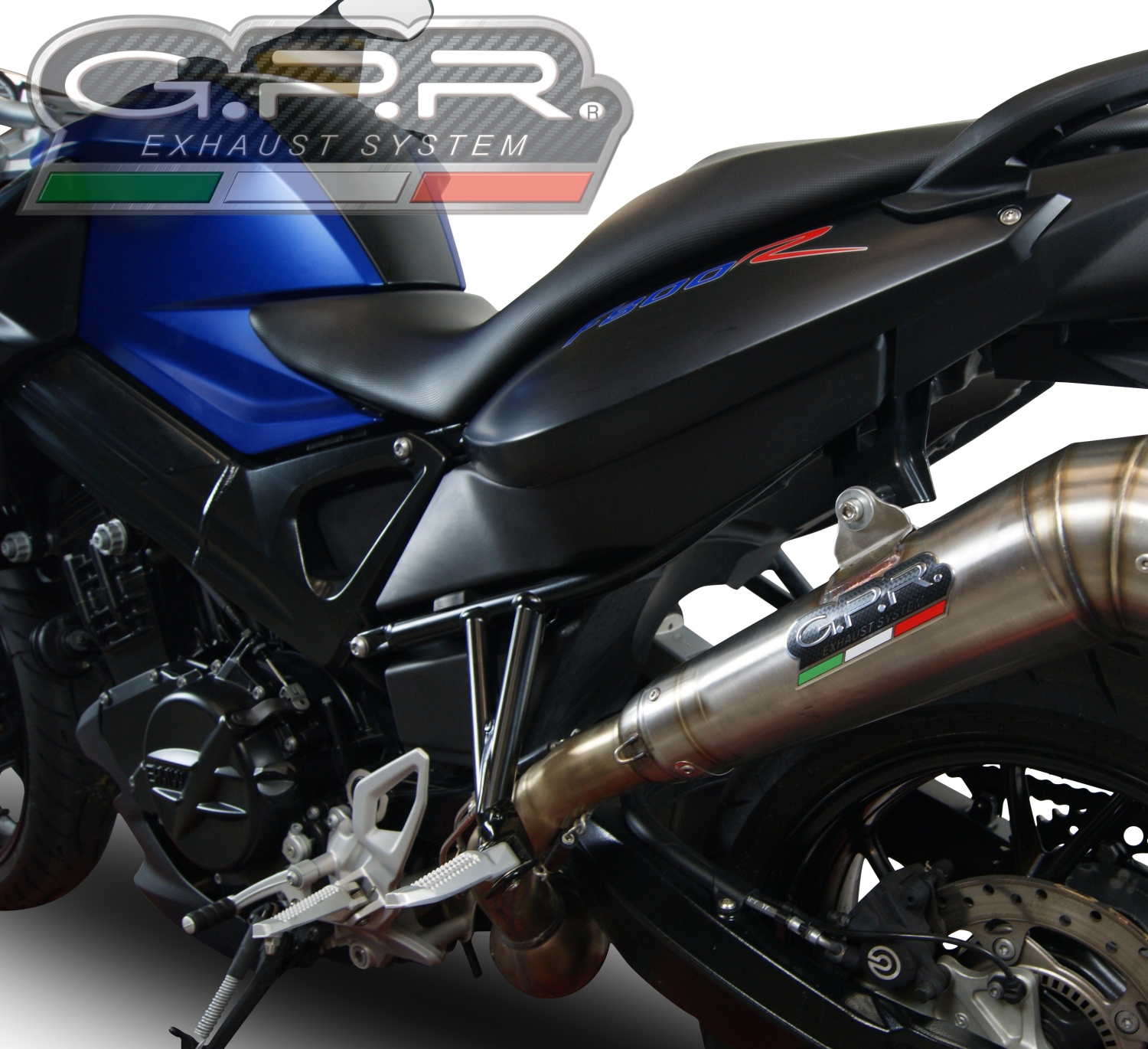 Escape compatible con Bmw F 800 R 2009-2014, Powercone Evo, Escape legal, homologado, silenciador con db killer desmontable y tubo de conexión específico 