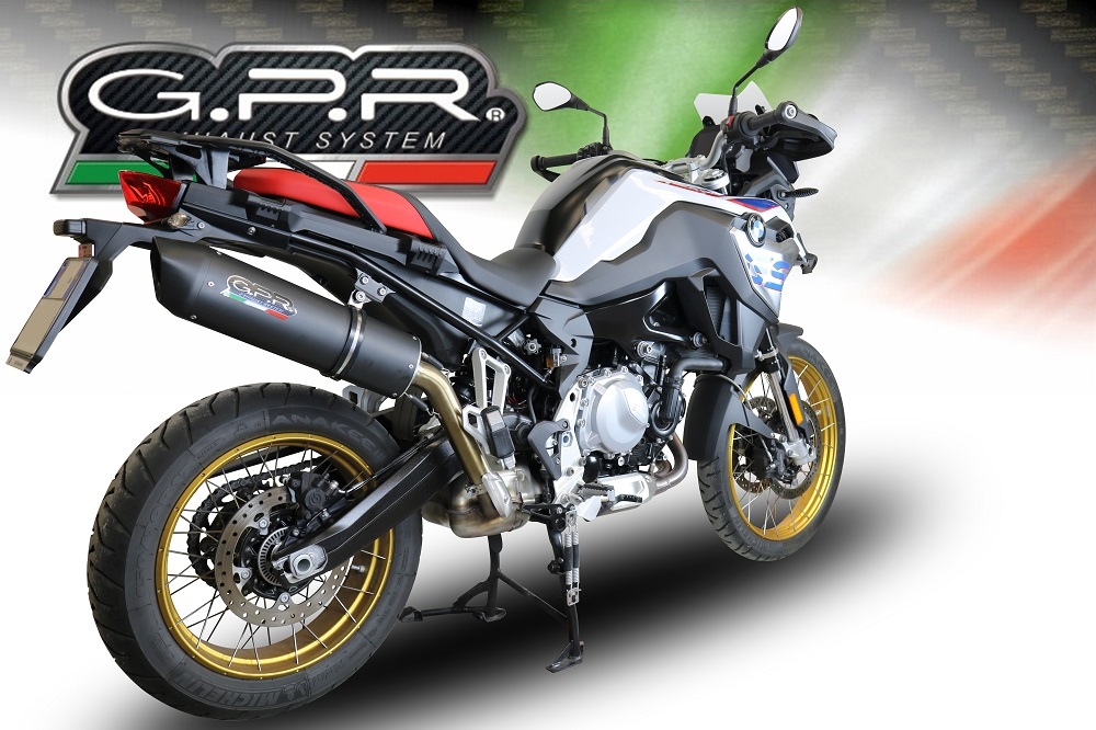 Escape compatible con Bmw F 850 Gs -Adventure 2018-2020, Furore Evo4 Nero, Escape legal, homologado, silenciador con db killer desmontable y tubo de conexión específico 