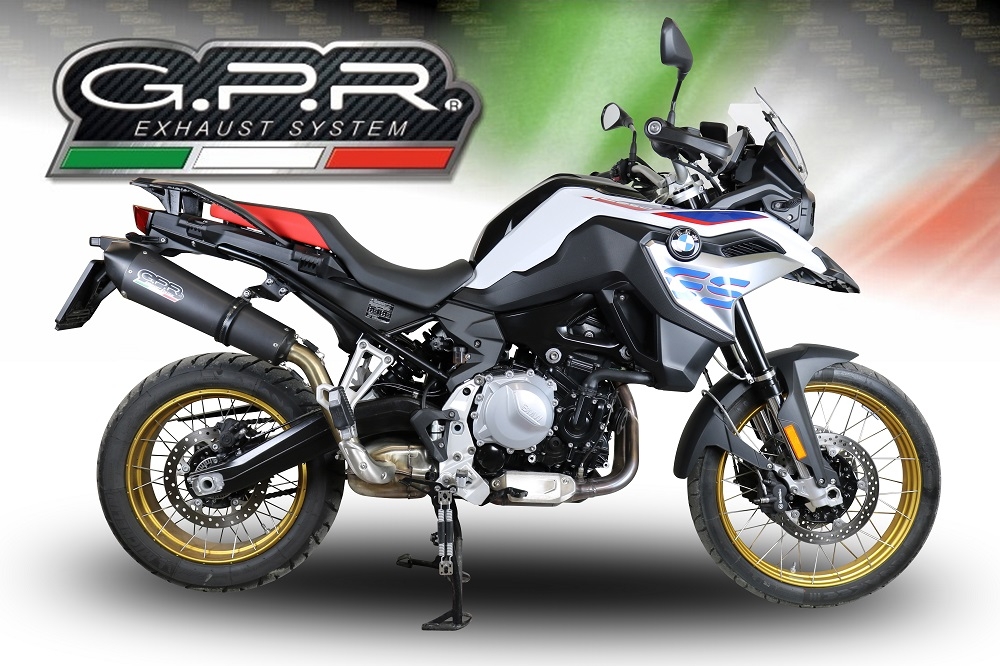 Escape compatible con Bmw F 850 Gs -Adventure 2021-2024, GP Evo4 Black Titanium, Escape legal, homologado, silenciador con db killer desmontable y tubo de conexión específico 