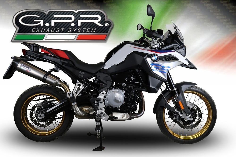 Escape compatible con Bmw F 850 Gs -Adventure 2018-2020, GP Evo4 Titanium, Escape legal, homologado, silenciador con db killer desmontable y tubo de conexión específico 