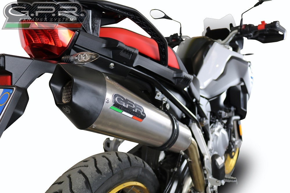 Escape compatible con Bmw F 850 Gs -Adventure 2018-2020, GP Evo4 Titanium, Escape legal, homologado, silenciador con db killer desmontable y tubo de conexión específico 