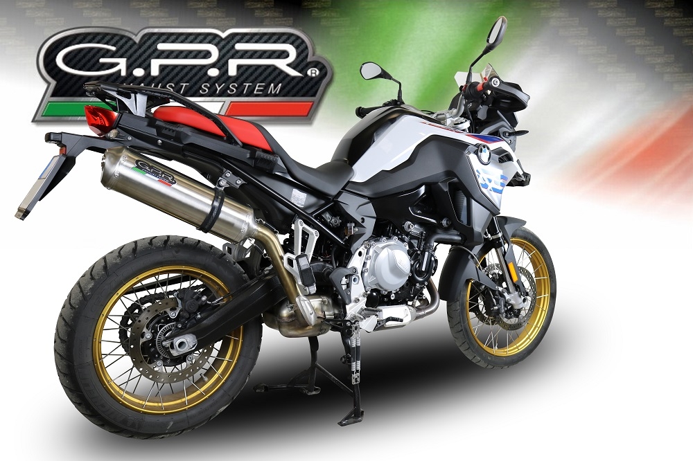 Escape compatible con Bmw F 850 Gs -Adventure 2018-2020, Satinox , Escape legal, homologado, silenciador con db killer desmontable y tubo de conexión específico 