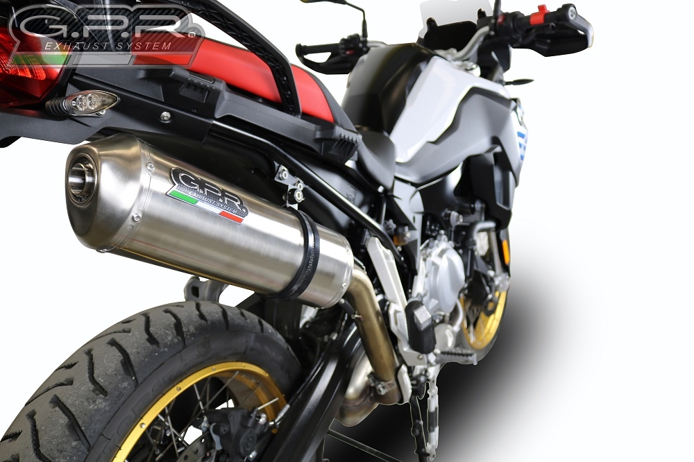 Escape compatible con Bmw F 850 Gs -Adventure 2018-2020, Satinox , Escape legal, homologado, silenciador con db killer desmontable y tubo de conexión específico 