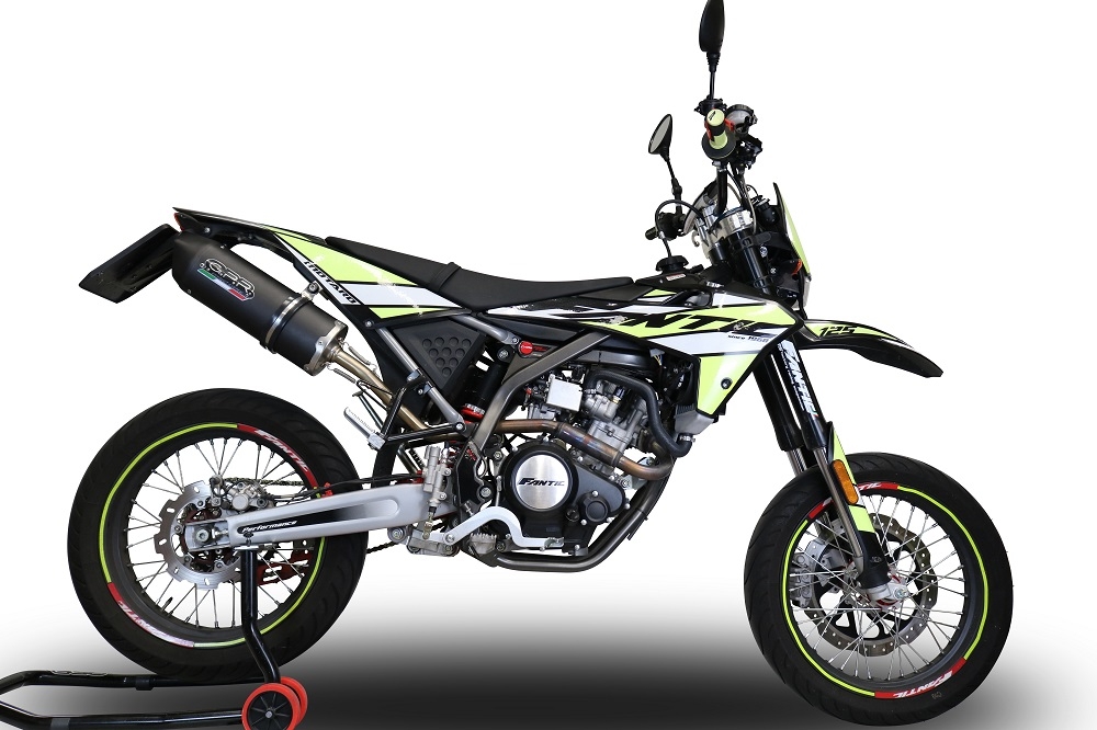 Escape compatible con Fantic Motor 125 M Performance 2019-2020, Furore Poppy, Escape legal, homologado, silenciador con db killer desmontable y tubo de conexión específico 
