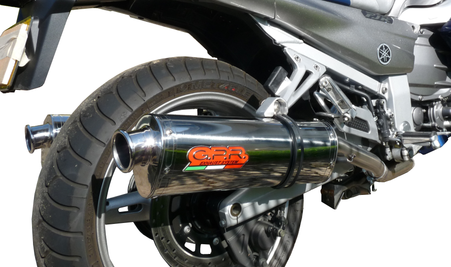 Escape compatible con Yamaha Fjr 1300 2001-2005, Trioval, Par de terminales de escape homologados, con db killer extraíbles y tubos de conexión específicos 