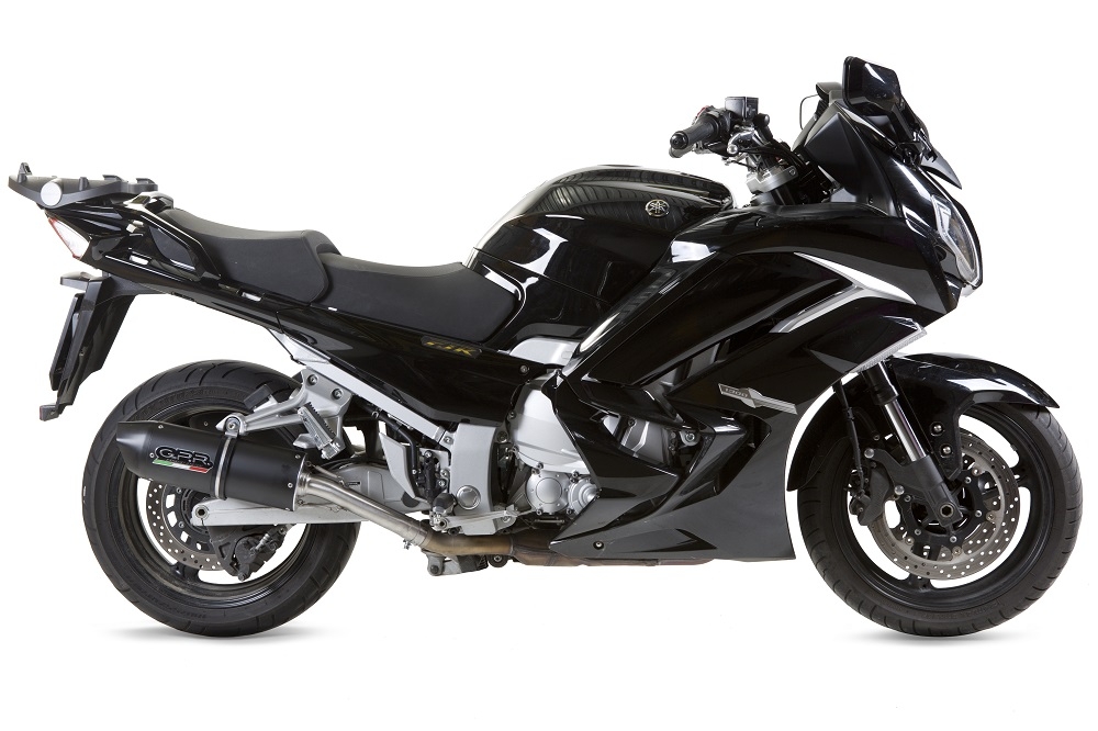 Escape compatible con Yamaha Fjr 1300 2006-2016, Furore Nero, Par de terminales de escape homologados, con db killer extraíbles y tubos de conexión específicos 