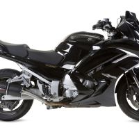 Escape compatible con Yamaha Fjr 1300 2006-2016, Furore Nero, Par de terminales de escape homologados, con db killer extraíbles y tubos de conexión específicos 