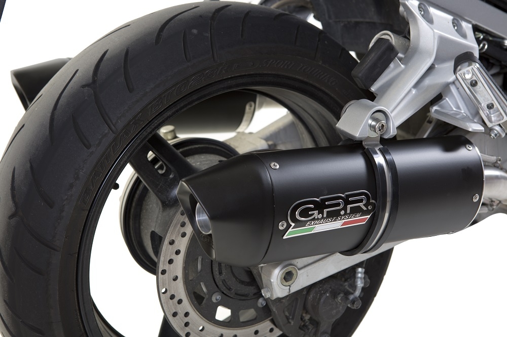 Escape compatible con Yamaha Fjr 1300 2006-2016, Furore Nero, Par de terminales de escape homologados, con db killer extraíbles y tubos de conexión específicos 