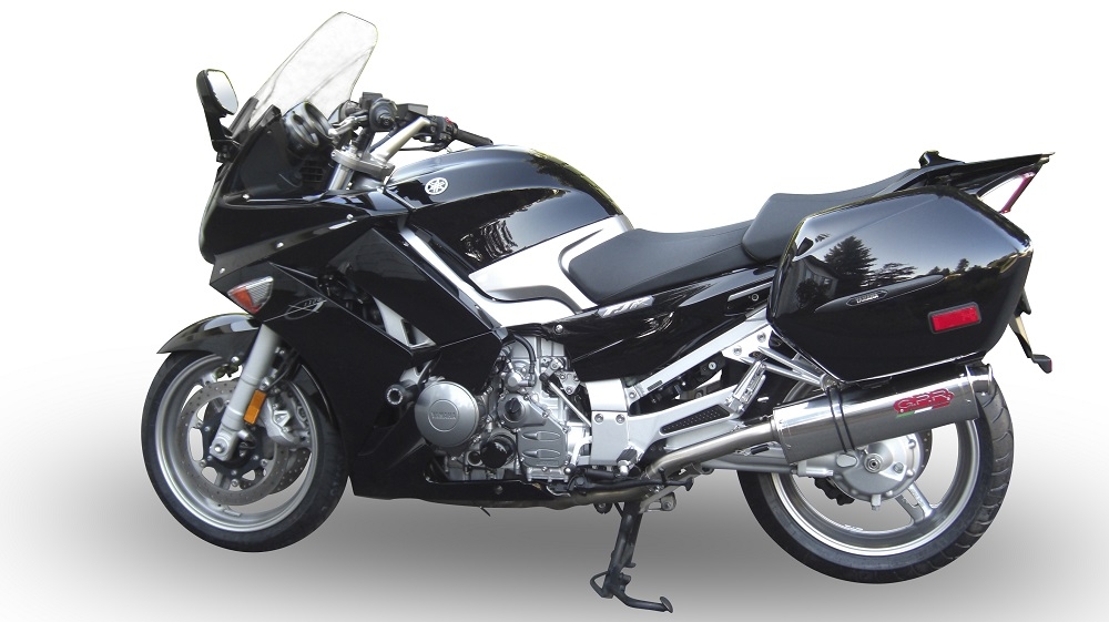 Escape compatible con Yamaha Fjr 1300 2017-2020, Trioval, Par de terminales de escape homologados, con db killer extraíbles y tubos de conexión específicos 
