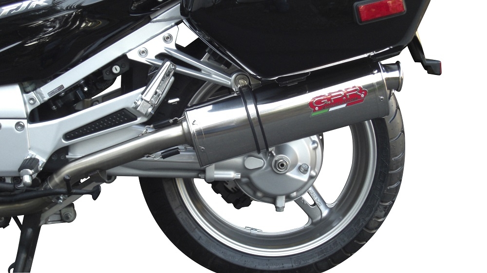Escape compatible con Yamaha Fjr 1300 2017-2020, Trioval, Par de terminales de escape homologados, con db killer extraíbles y tubos de conexión específicos 