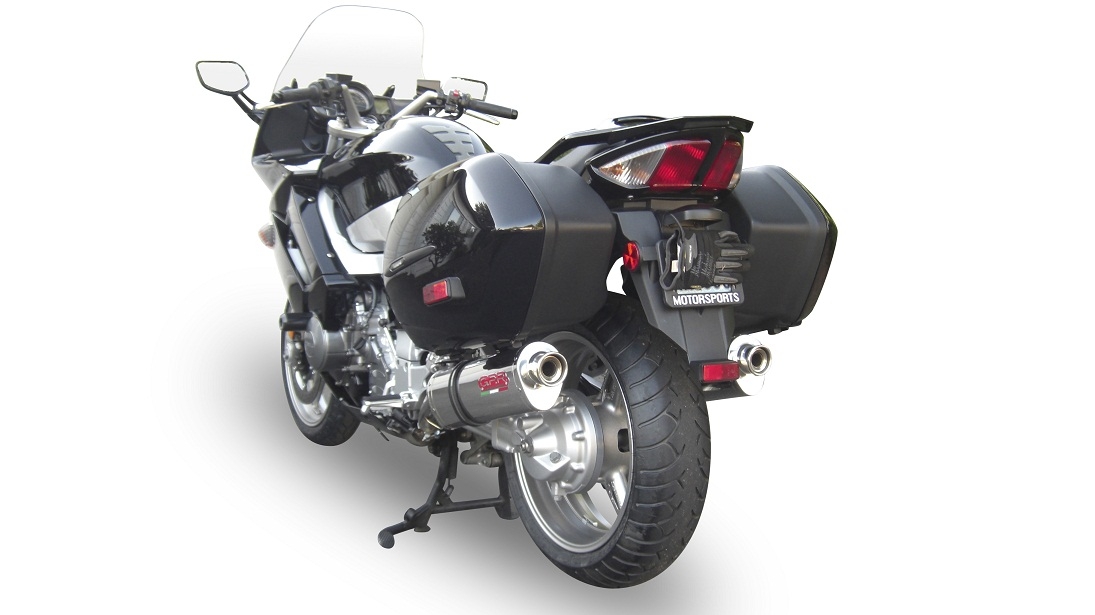 Escape compatible con Yamaha Fjr 1300 2017-2020, Trioval, Par de terminales de escape homologados, con db killer extraíbles y tubos de conexión específicos 