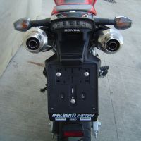 Escape compatible con Honda Fmx 650 2005-2008, Inox Tondo, Par de terminales de escape homologados, con db killer extraíbles y tubos de conexión específicos 