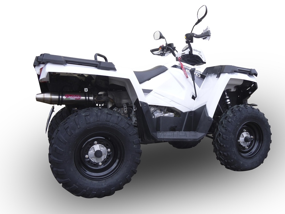Escape compatible con Polaris Sportsman 450 2014-2022, Deeptone Atv, Escape legal, homologado, silenciador con db killer desmontable y tubo de conexión específico 