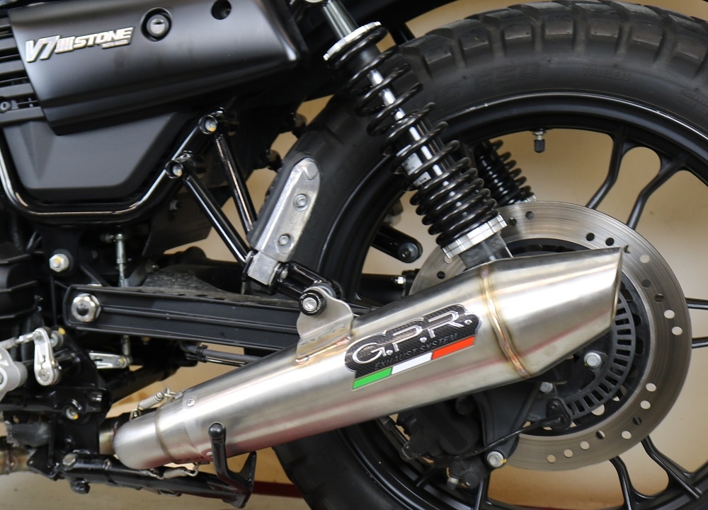 Escape compatible con Moto Guzzi V7 III Special-Stone-Carbon 2017-2018, Vintacone, Escape racing, linea completa, suministrado con colector especifico, articulo sin homologacion 