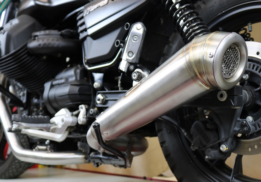 Escape compatible con Moto Guzzi V7 III Special-Stone-Carbon 2017-2018, Powercone Evo, Escape racing, linea completa, suministrado con colector especifico, articulo sin homologacion 