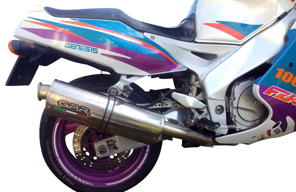 Escape compatible con Yamaha Fzr 1000 Ex-Up 1989-1990, Trioval, Escape legal, homologado, silenciador con db killer desmontable y tubo de conexión específico 