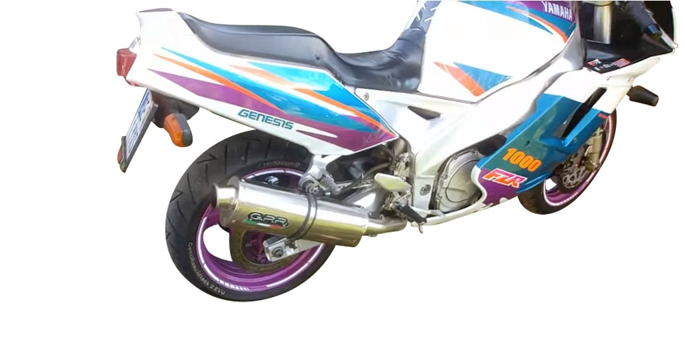 Escape compatible con Yamaha Fzr 1000 Ex-Up 1989-1990, Trioval, Escape legal, homologado, silenciador con db killer desmontable y tubo de conexión específico 