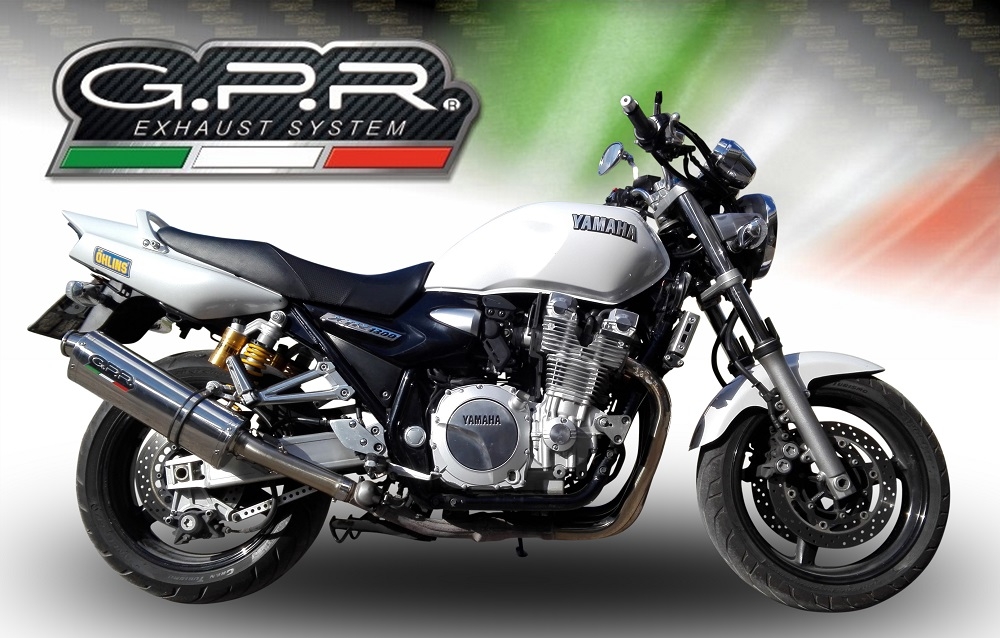Escape compatible con Yamaha Xjr 1300 2007-2017, Trioval, Escape legal, homologado, silenciador con db killer desmontable y tubo de conexión específico 
