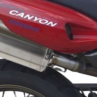 Escape compatible con Cagiva Navigator 1000 2000-2005, Trioval, Par de terminales de escape homologados, con db killer extraíbles y tubos de conexión específicos 
