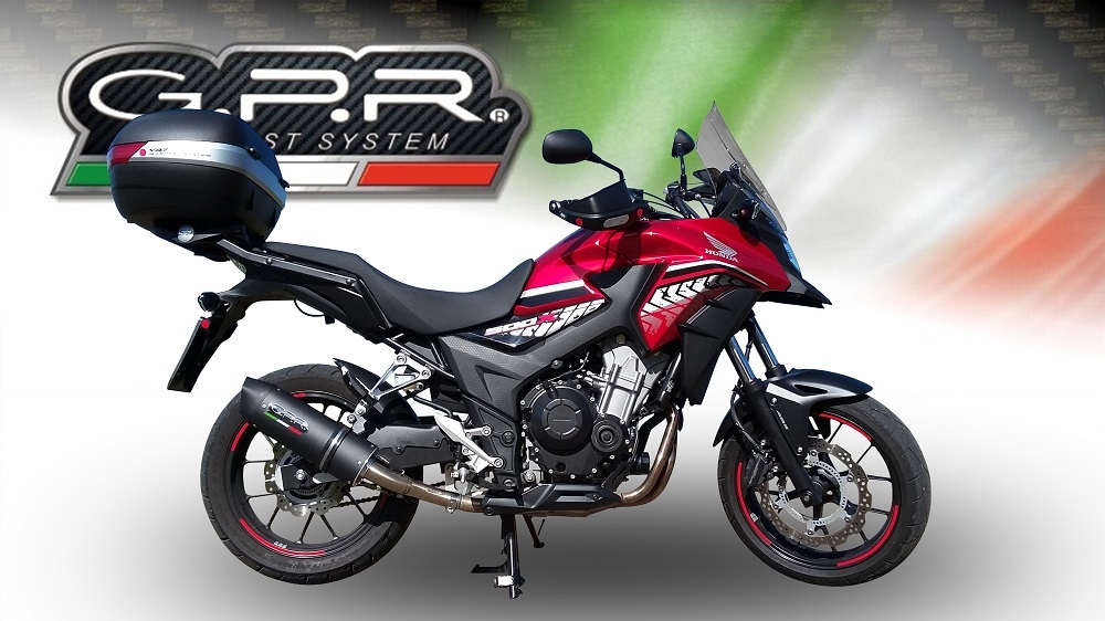 Escape compatible con Honda Cb 400 X 2016-2018, Furore Evo4 Nero, Escape legal, homologado, silenciador con db killer desmontable y tubo de conexión específico 