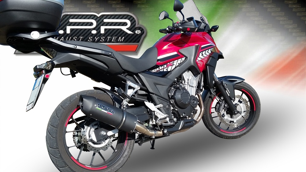 Escape compatible con Honda Cb 400 X 2016-2018, Furore Evo4 Nero, Escape legal, homologado, silenciador con db killer desmontable y tubo de conexión específico 