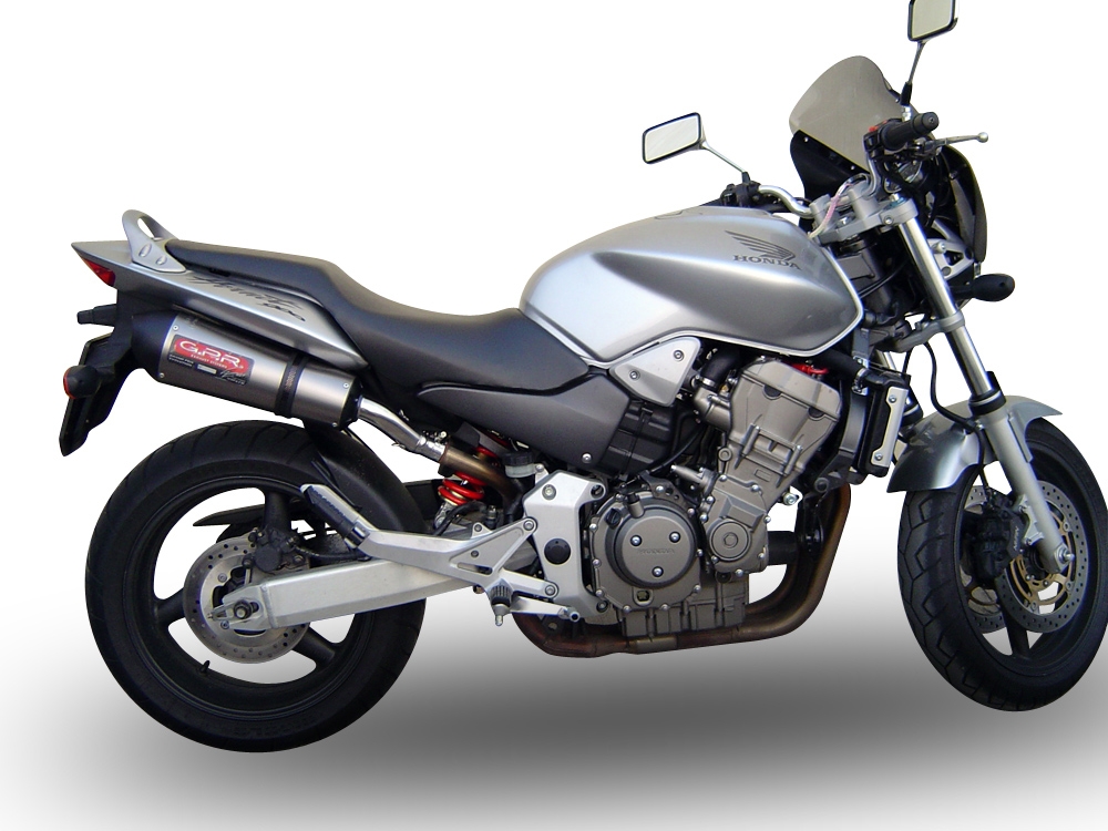 Escape compatible con Honda Hornet 900 - Cb 900 F 2002-2005, Gpe Ann. titanium, Par de terminales de escape homologados, con db killer extraíbles y tubos de conexión específicos 