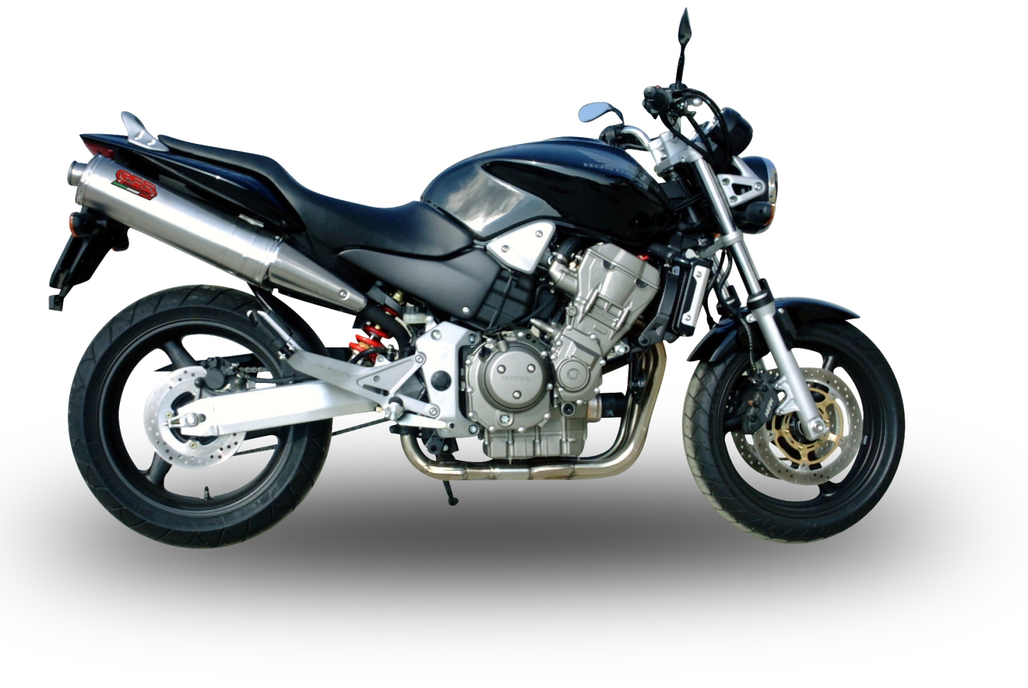 Escape compatible con Honda Hornet 900 - Cb 900 F 2002-2005, Trioval, Par de terminales de escape homologados, con db killer extraíbles y tubos de conexión específicos 