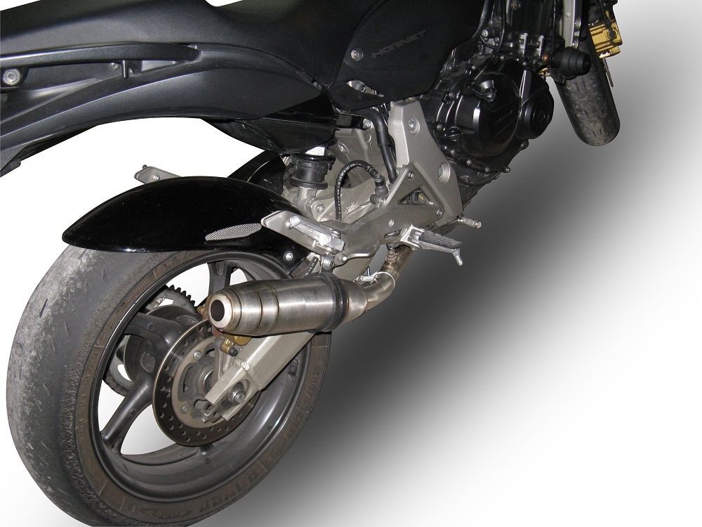 Escape compatible con Honda Hornet Cb 600 F 2007-2014, Deeptone Inox, Escape legal, homologado, silenciador con db killer desmontable y tubo de conexión específico 
