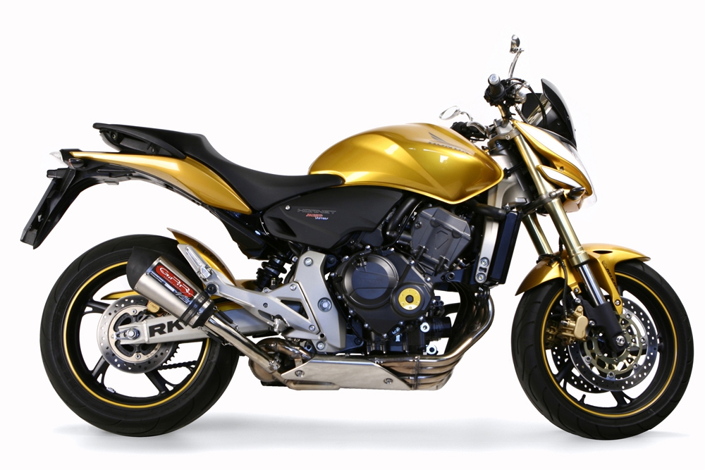 Escape compatible con Honda Hornet Cb 600 F 2007-2014, Gpe Ann. titanium, Escape legal, homologado, silenciador con db killer desmontable y tubo de conexión específico 