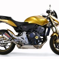 Escape compatible con Honda Hornet Cb 600 F 2007-2014, Gpe Ann. titanium, Escape legal, homologado, silenciador con db killer desmontable y tubo de conexión específico 