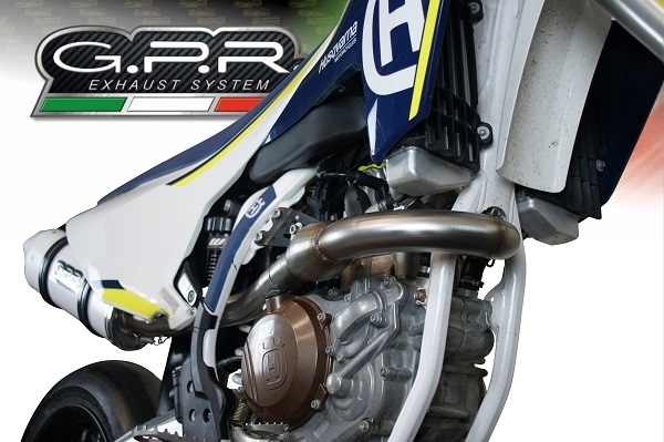 Escape compatible con Husqvarna FS 450 2016-2017, Albus Ceramic, Escape completo racing, incluyendo colector y db killer desmontable, sin homologación 