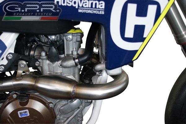 Escape compatible con Husqvarna FS 450 2016-2017, Furore Poppy, Escape completo racing, incluyendo colector y db killer desmontable, sin homologación 