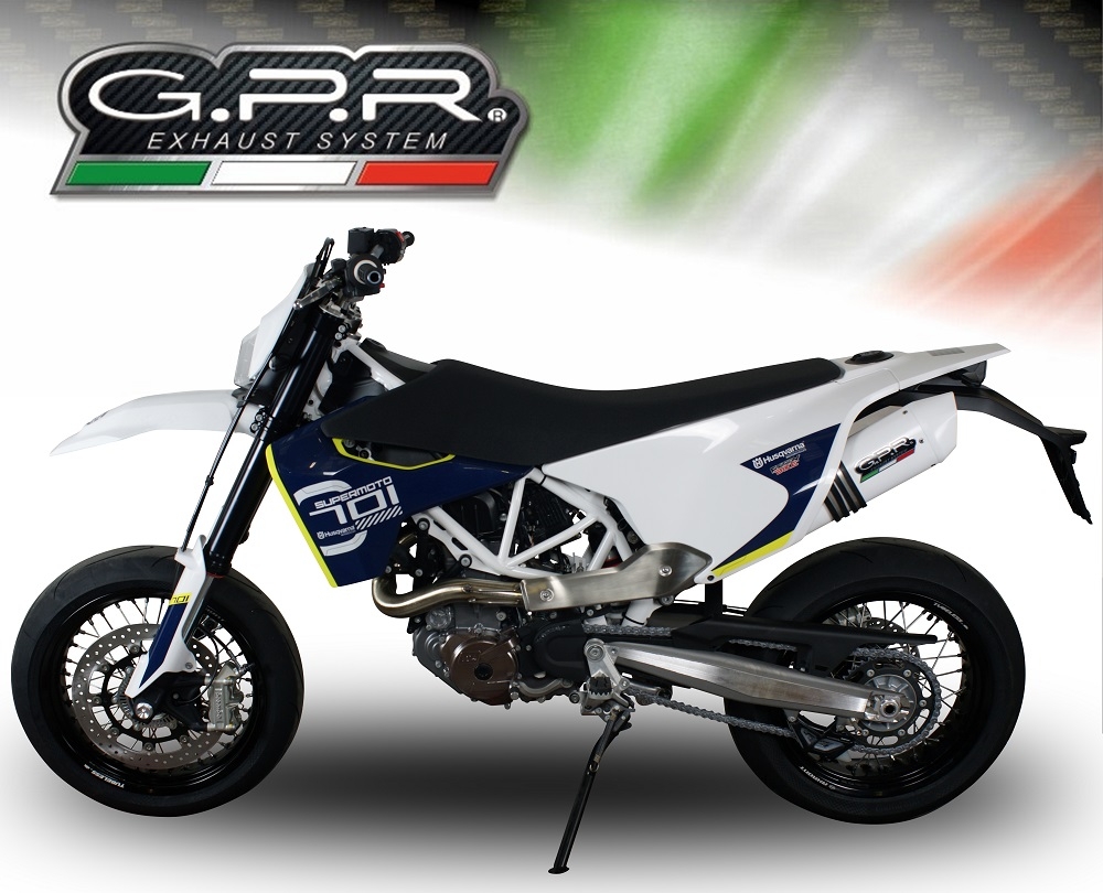 Escape compatible con Husqvarna Enduro 701 2017-2020, Albus Evo4, Escape homologaedo, legal para mercados fuera de la UE, incluido tubo de enlace y db killer extraíble 
