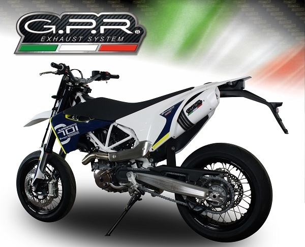 Escape compatible con Husqvarna Enduro 701 2017-2020, Albus Evo4, Escape homologaedo, legal para mercados fuera de la UE, incluido tubo de enlace y db killer extraíble 