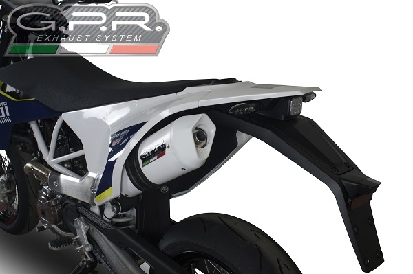 Escape compatible con Husqvarna Enduro 701 2017-2020, Albus Evo4, Escape homologaedo, legal para mercados fuera de la UE, incluido tubo de enlace y db killer extraíble 