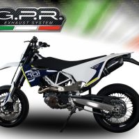 Escape compatible con Husqvarna Enduro 701 USA Market only 2021-2024, Furore Evo4 Nero, Escape homologaedo, legal para mercados fuera de la UE, incluido tubo de enlace y db killer extraíble 