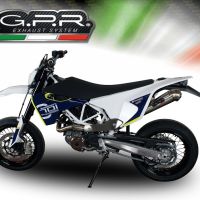 Escape compatible con Husqvarna Supermoto 701 2015-2016, Powercone Evo, Escape legal, homologado, silenciador con db killer desmontable y tubo de conexión específico 